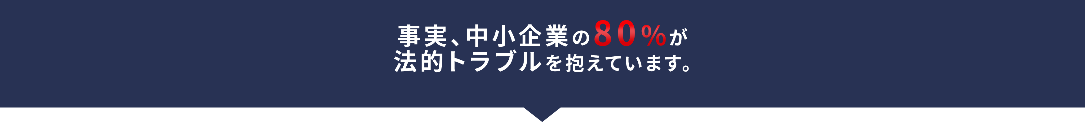 事実、中小企業の80%が 法的トラブルを抱えています。